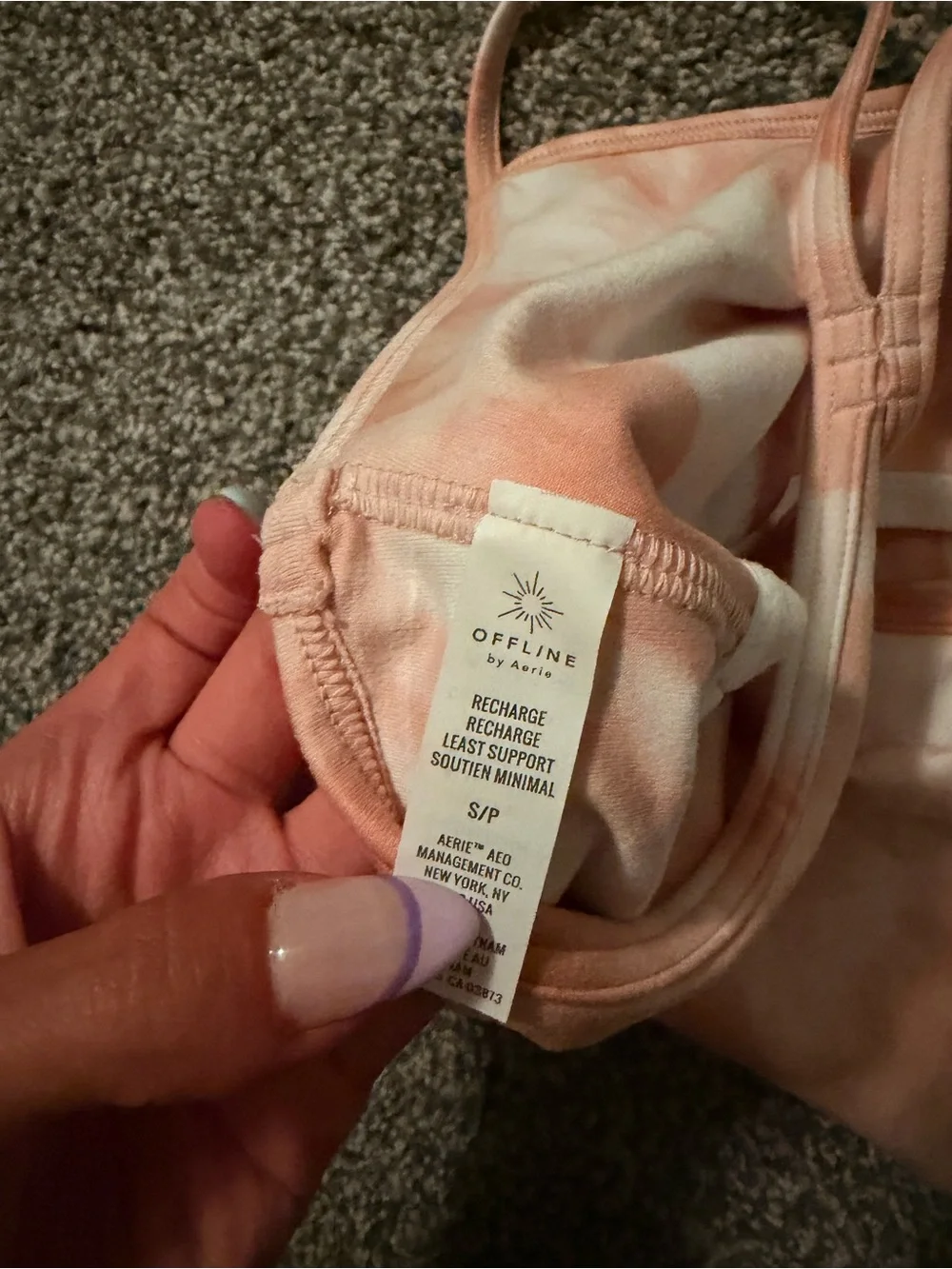 aerie Peach Tie-Dye Cropped Cami